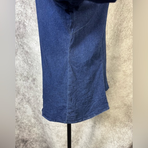 Reality USA Denim Casual Trendy Leather Lace-Up Top Size Large - Picture 11 of 12